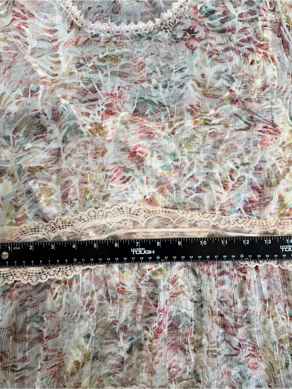 Floral Tiered Lace Maxi Dress Flowy Fairy Boho Wedding Guest Soft Surroundings - Picture 13 of 16